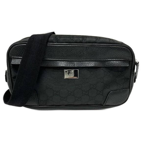 Authentic Gucci GG Supreme Monogram Waist Bag Belt Bag Pouch Mens Black - Picture 1 of 8